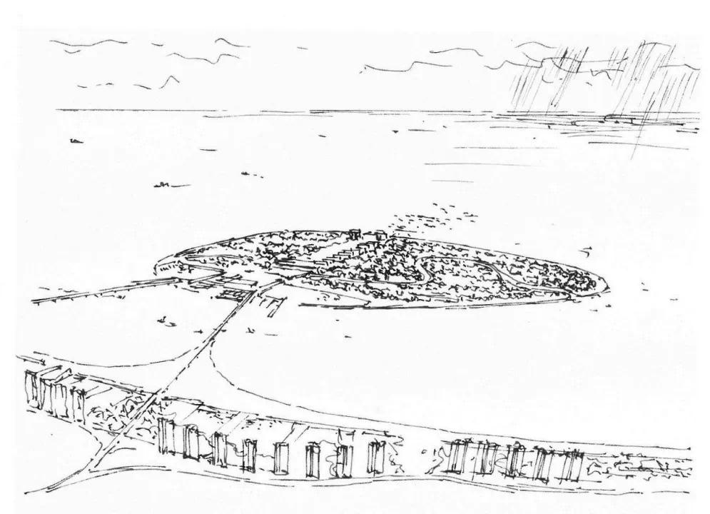 矶崎新的“海市计划”草图