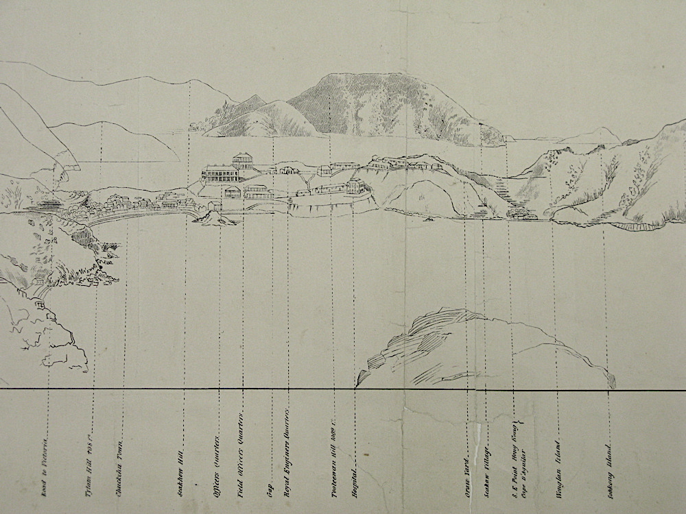 赤柱附近营房的轮廓草图，Thomas Collinson，1846 ©️英国国家档案馆