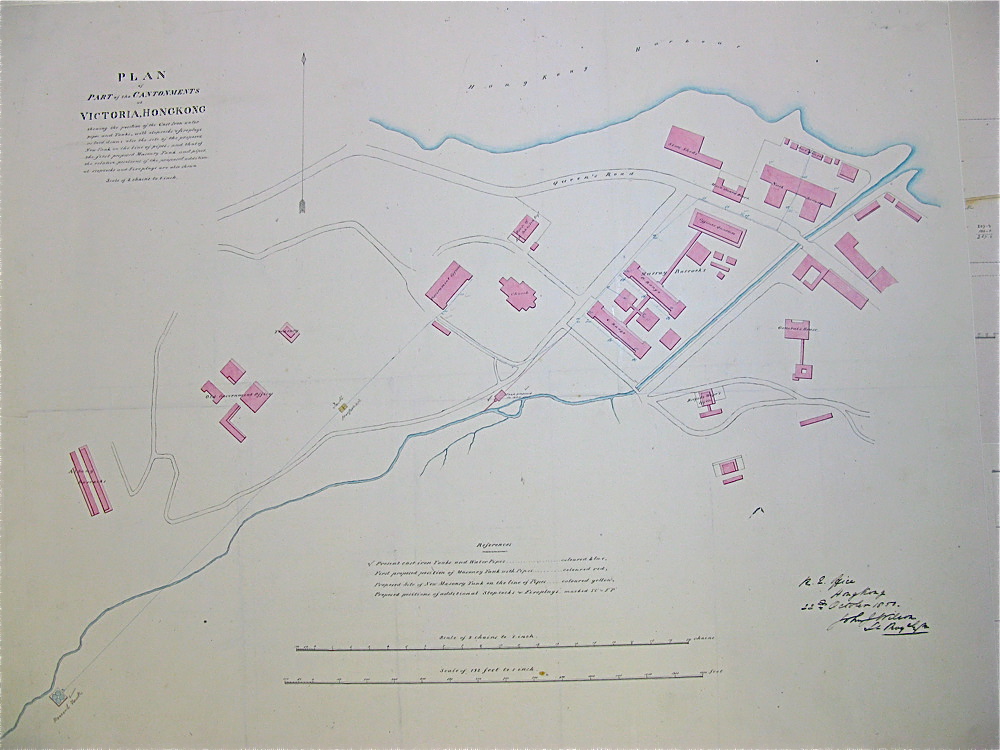 兵头花园（Cantonment Hill）上的兵营扩张计划，1850 ©️英国国家档案馆