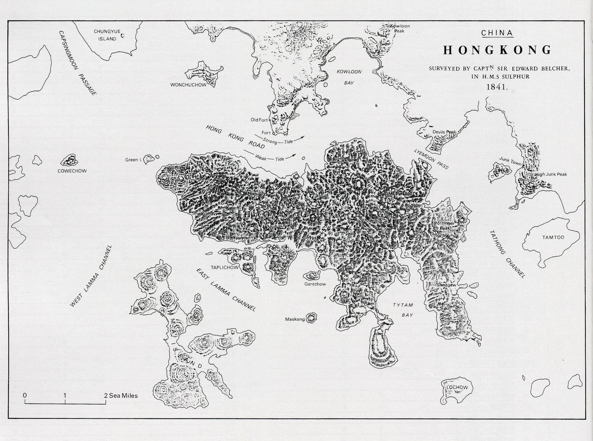 香港地图，1841年，Edward Belcher ©️Wikipedia
