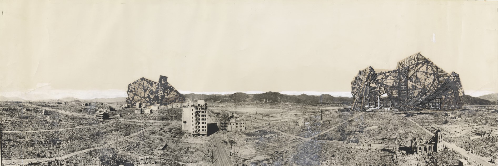 矶崎新，“再次变成废墟的广岛”拼贴，1968 ©MoMA