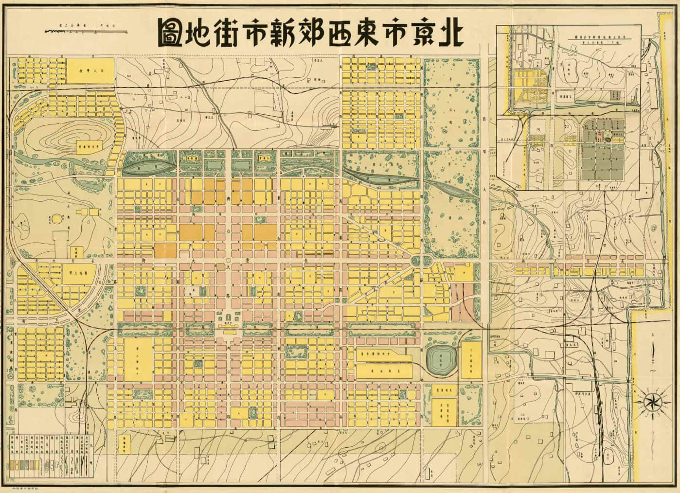 日本人制订的北京东西郊新市街地图。［京都国际日本文化研究中心 https://www.nichibun.ac.jp］