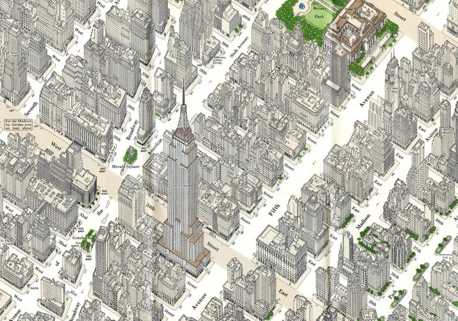 纽约曼哈顿中城（Midtown）鸟瞰图
