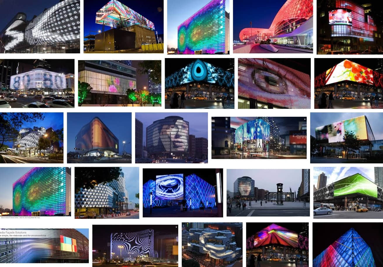 △ 从纽约时代广场到世界各地的建筑，LED显示屏成了通行的“装饰门面”